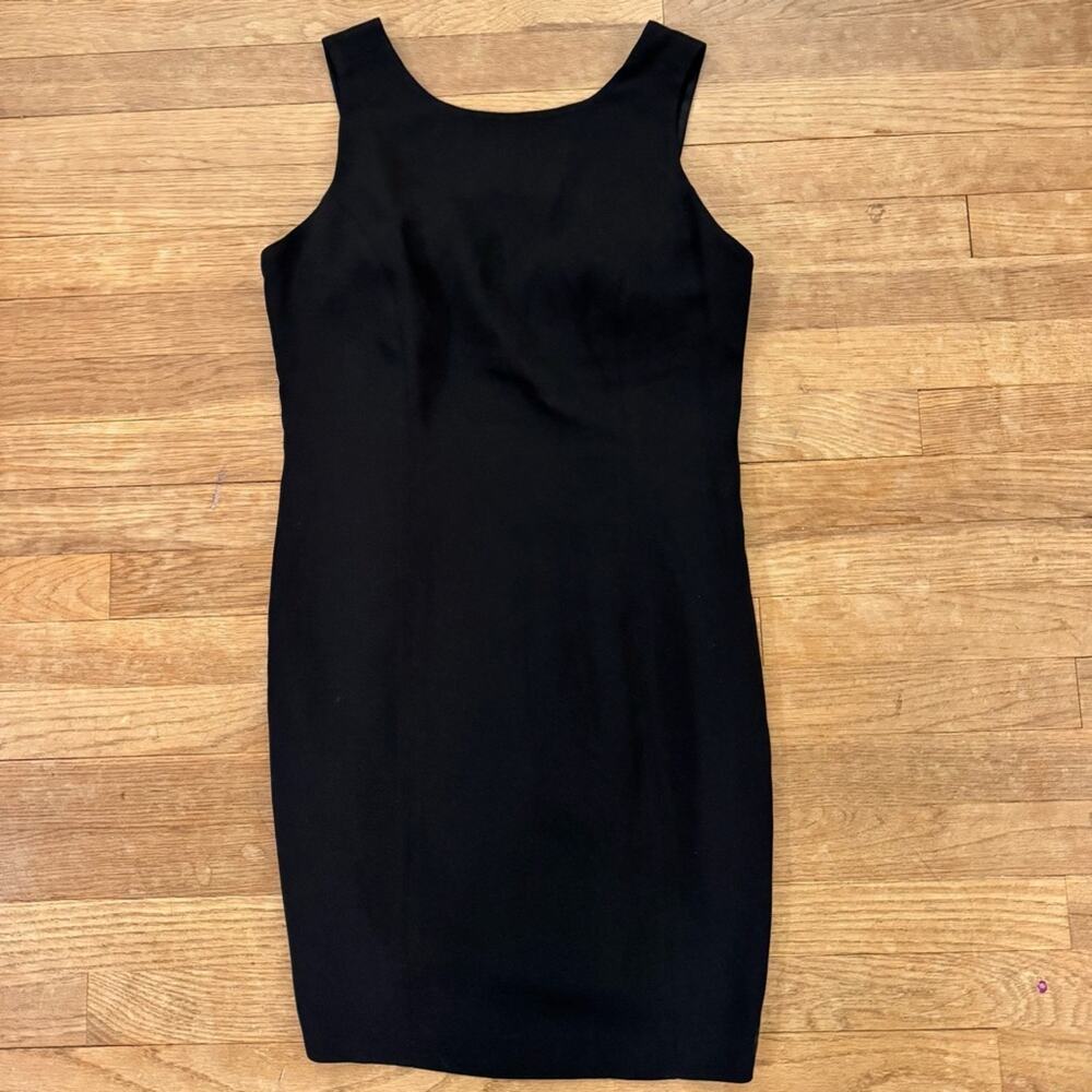 Andrea Jovine black sleeveless cocktail mini sheath dress size 12P
 b42
